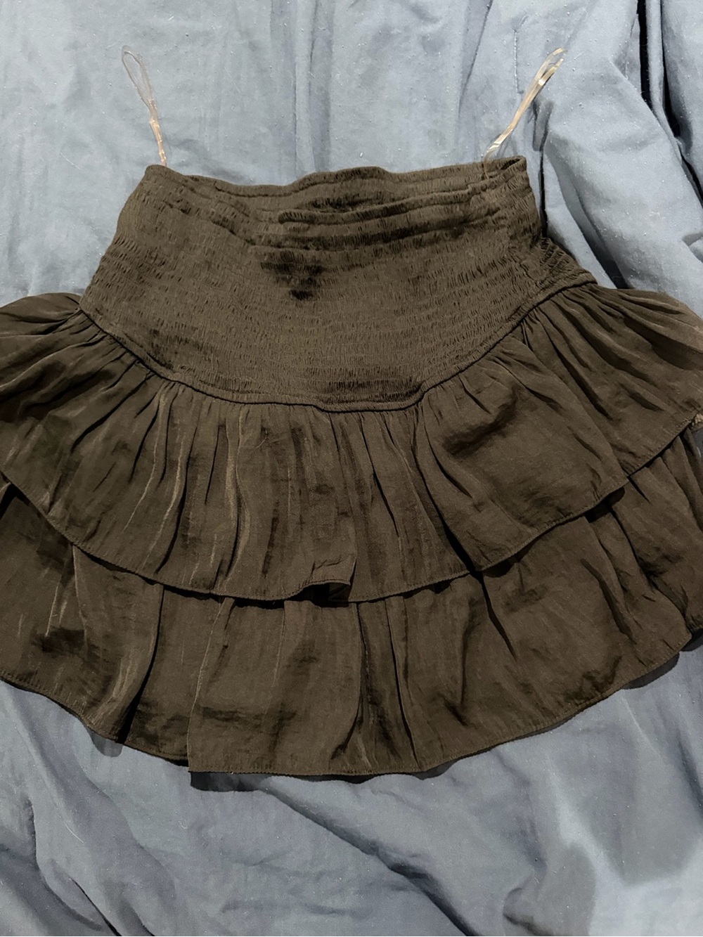 entro Black Tiered Ruffle Mini Skirt